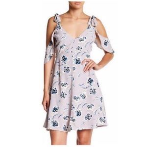 ASTR Blue Floral Cold Should Tie Strap Dress